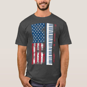 Vintages US-Flaggenpiano Niedliche Keyboarder Funn T-Shirt