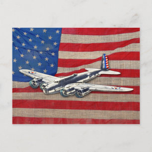Vintages US-Flugzeug des Zweiten Weltkriegs Postkarte
