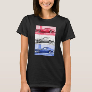Vintages US-Klassisches Muskelmuskel-Auto A Red Wh T-Shirt