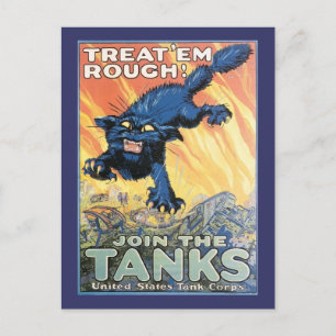 Vintages US-Tank-Corps, das Poster aufnimmt Postkarte