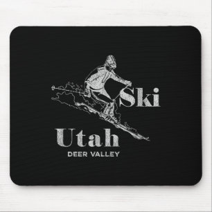 Vintages Utah Deer Valley Skifahren T-Shirt Mousepad