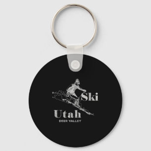 Vintages Utah Deer Valley Skifahren T-Shirt Schlüsselanhänger