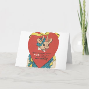 Vintages Valentin "Cow Moo" Feiertagskarte