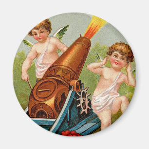 Vintages Valentin mit Herzkannon Magnet