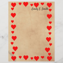 Vintages Valentine Heart Border Writer Paper
