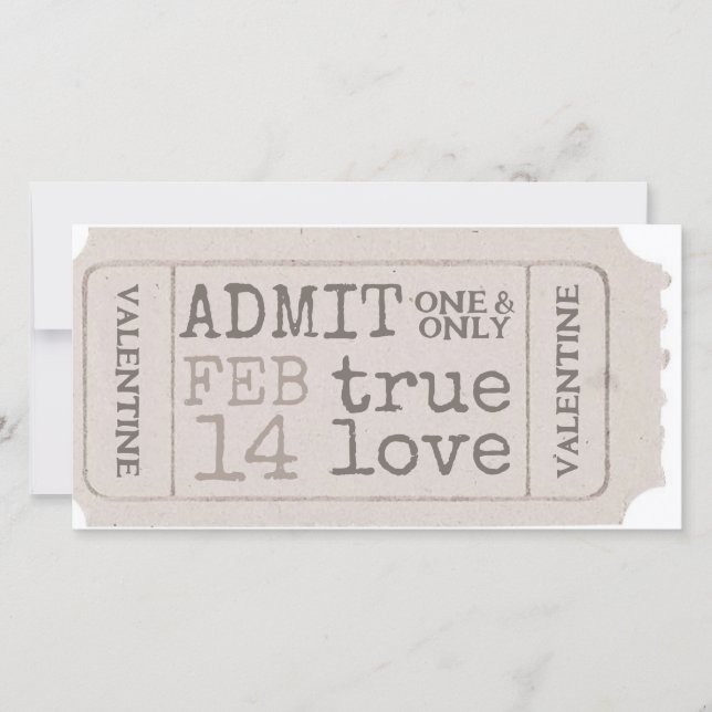 Vintages Valentine Ticket Fantastische Bergwelten  Feiertagskarte (Vorderseite)