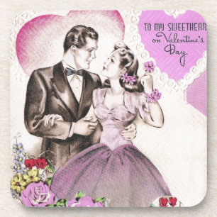 Vintages Valentiner Paar Untersetzer