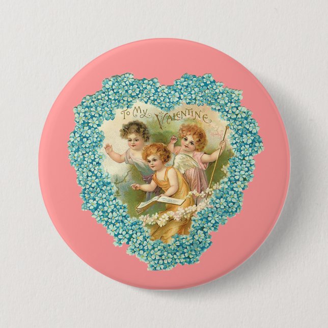 Vintages Valentinherz Button (Vorderseite)