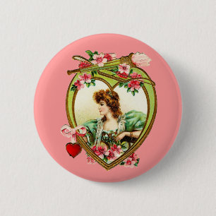 Vintages Valentinherz Button