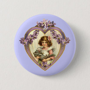 Vintages Valentinherz Button