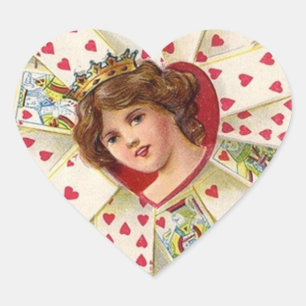 Vintages Valentinherz Herz-Aufkleber