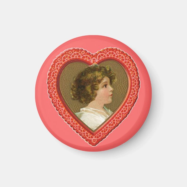Vintages Valentinherz Magnet (Vorne)