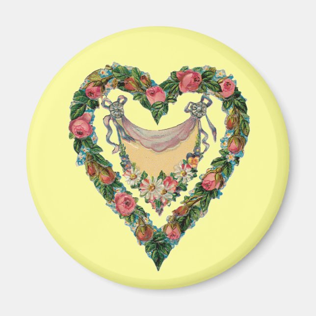 Vintages Valentinherz Magnet (Vorne)