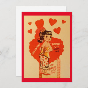 Vintages Valentinstag-Corset-Girl Feiertagskarte