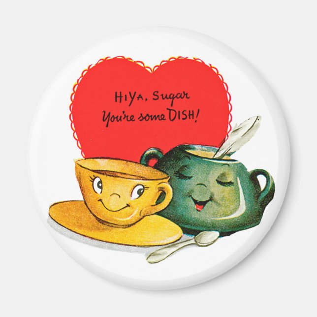 Vintages Valentinstag Grußmagazin Magnet (Vorne)