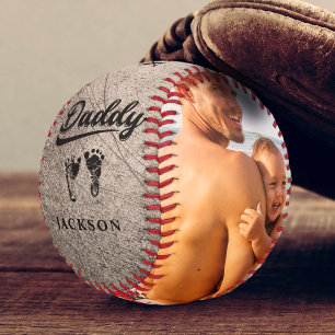 Vintages Vatertag Foto Personalisiert Babynahrung Baseball