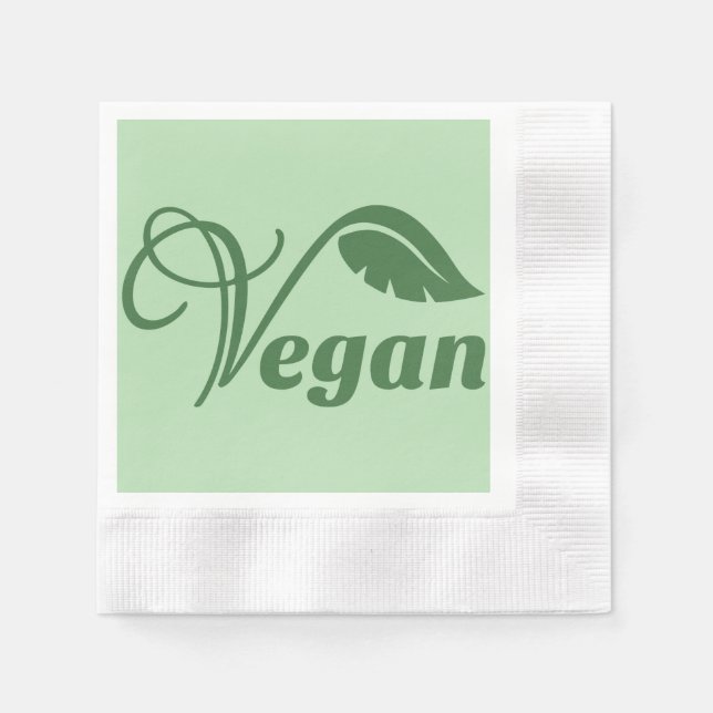 Vintages Veganes Logo-Leaf Serviette (Vorderseite)