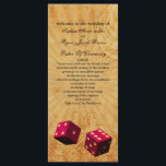 Vintages Vegas-Hochzeitsprogramm Programm<br><div class="desc">rustikales Vintages Vegas-Design mit rosa Würfeln und Shabby Chic roten Herzen,  vegas Hochzeitsfeiern. Auch passende Produkte erhältlich</div>