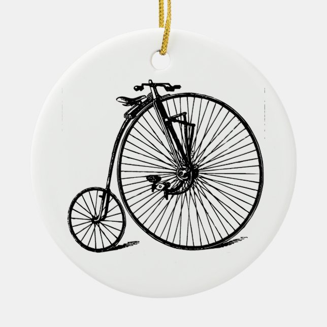Vintages Velocipede-Penny-Farthing-Fahrrad-Fahrrad Keramikornament (Vorne)