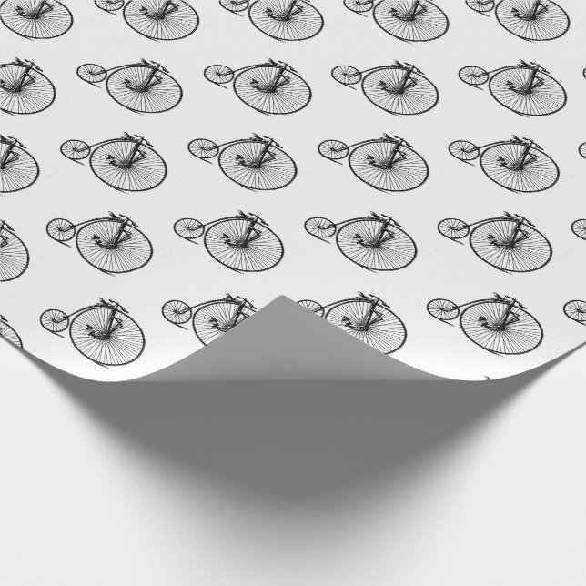 Vintages Velocipede Penny Farthing Fahrrad Geschenkpapier (Ecke)
