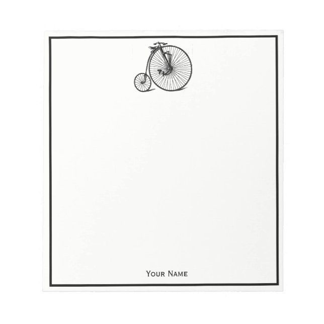 Vintages Velocipede Penny Farthing Fahrrad Notizblock (Vorderseite)