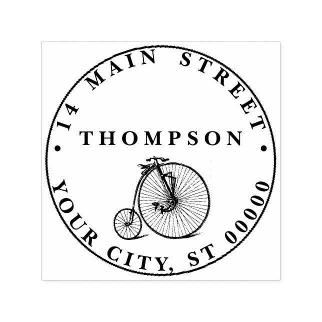 Vintages Velocipede Penny Farthing Fahrrad Permastempel (Design)