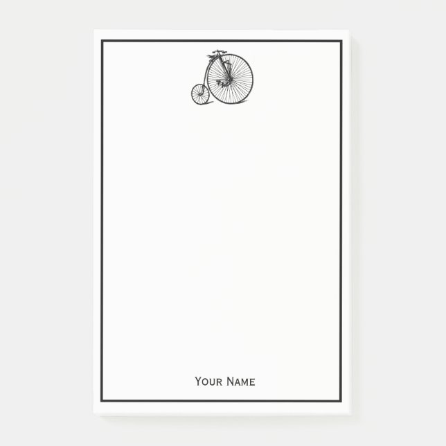 Vintages Velocipede Penny Farthing Fahrrad Post-it Klebezettel (Vorderseite)