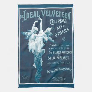 Vintages Velvet-Werbeplakat Geschirrtuch