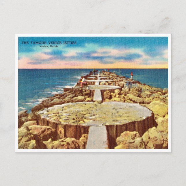 Vintages Venedig, Florida, Landungsbrücke Postkarte (Vorderseite)