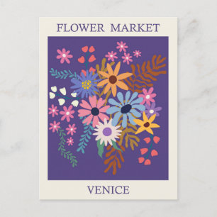 Vintages Venedig Italien Blume Postkarte