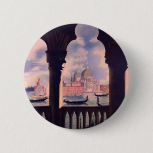Vintages Venedig Italien Reisen Button
