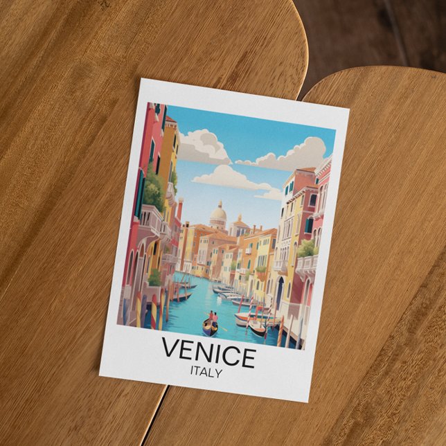 Vintages Venedig - Italien Reisende Kunstwerke Postkarte (venice italy vintage gondola postcard)