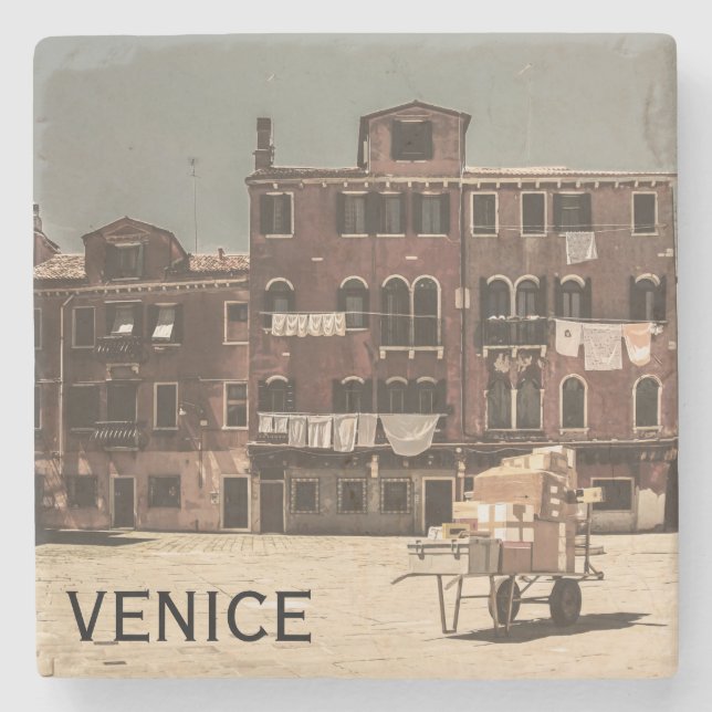 Vintages Venedig Steinuntersetzer (Vorderseite)