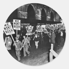 Vintages Verbot Bier, Wir Wollte Bier, historisch Runder Aufkleber