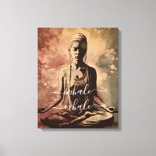 Vintages vermittelndes Mädchen Inhalieren Exhale Y Leinwanddruck