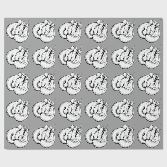 VINTAGES VERPACKEN-HANDSCHUHE (GRAUES) GESCHENKPAPIER (Flach)