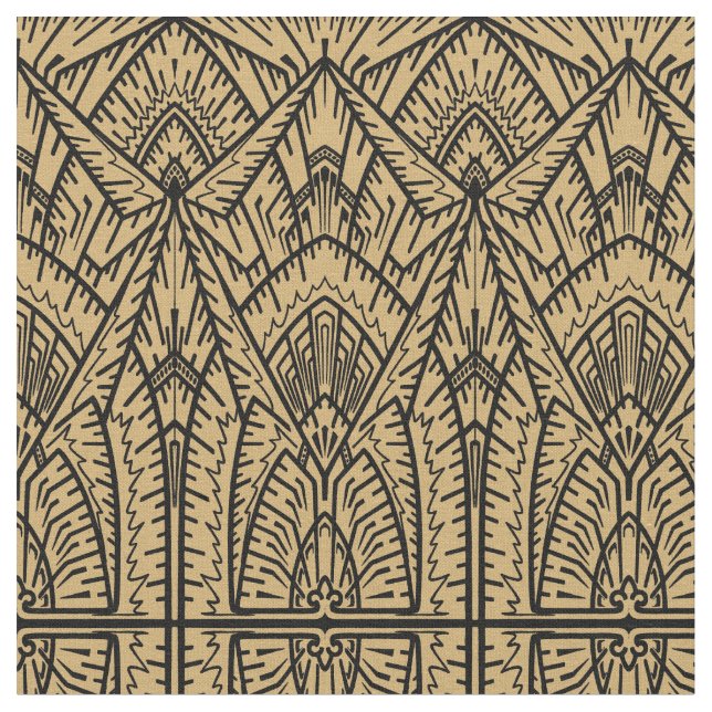 Vintages Verziertes Art Deco Muster Stoff (Nahaufnahme)