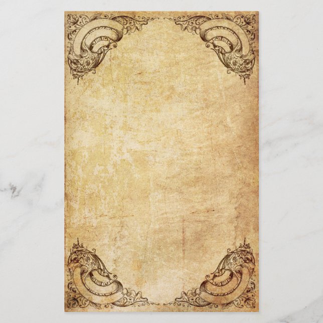 Vintages verziertes Band-Briefpapier Briefpapier (Vorderseite)