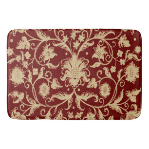 Vintages verziertes Blumenmuster Badematte