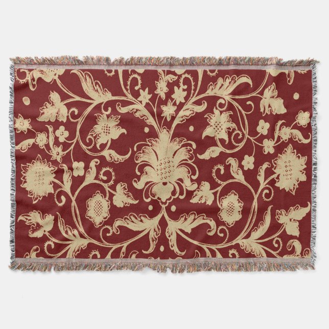 Vintages verziertes Blumenmuster Decke (Vorderseite)