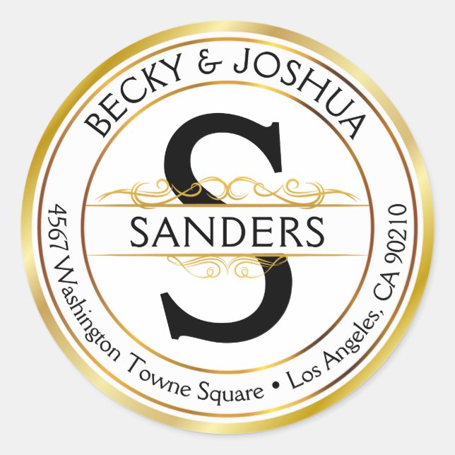 Vintages Verziertes Gold-Erstklassezeichen Runder Aufkleber (Vorderseite)