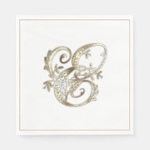 Vintages Verziertes Gold Monogramm E