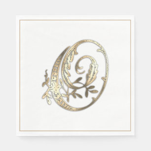 Vintages Verziertes Gold Monogramm O Serviette