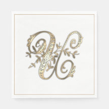 Vintages Verziertes Gold Monogramm U