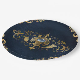 Vintages Verziertes Gold Pappteller