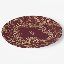 Vintages Verziertes Gold Pappteller