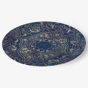 Vintages Verziertes Gold Pappteller