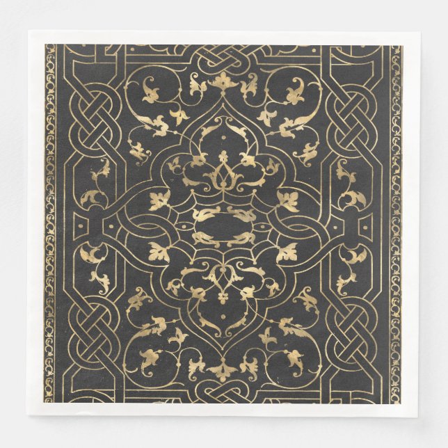 Vintages Verziertes Gold Serviette (Vorderseite)