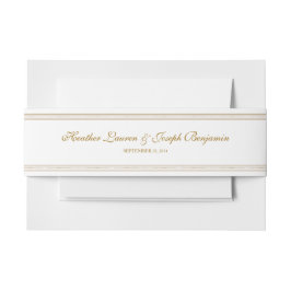 Vintages verziertes Goldbauch-Band Einladungsbanderole