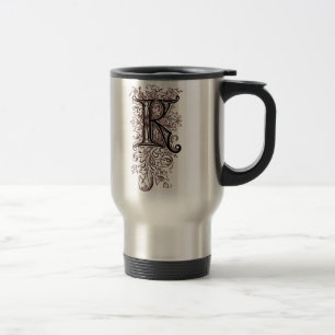Vintages Verziertes Monogramm "K" Reisebecher